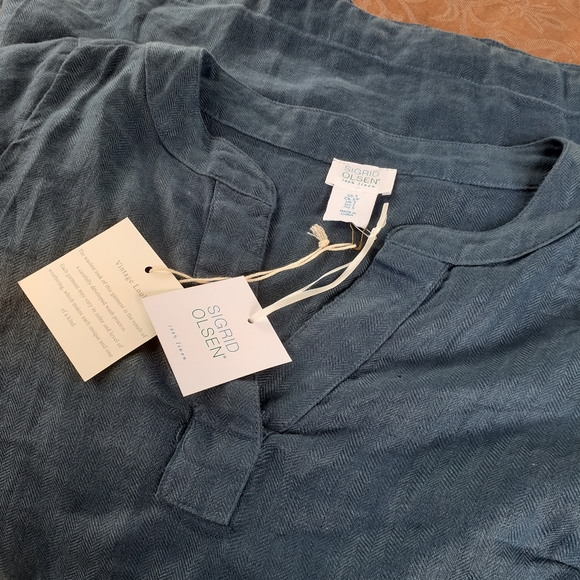 Sigrid Olsen Linen Tunic Short Dress Spring - Picture 8 of 10